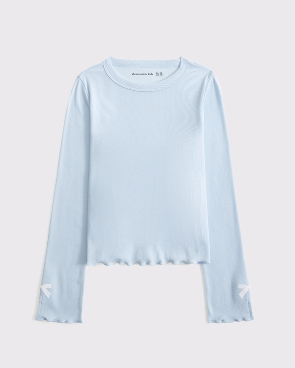 long-sleeve bow tee, Ballet Blue view 1