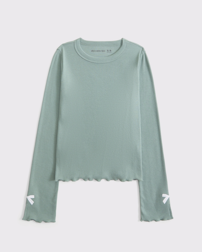 long-sleeve rib mockneck tee