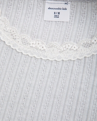 long-sleeve pointelle lace-trim top