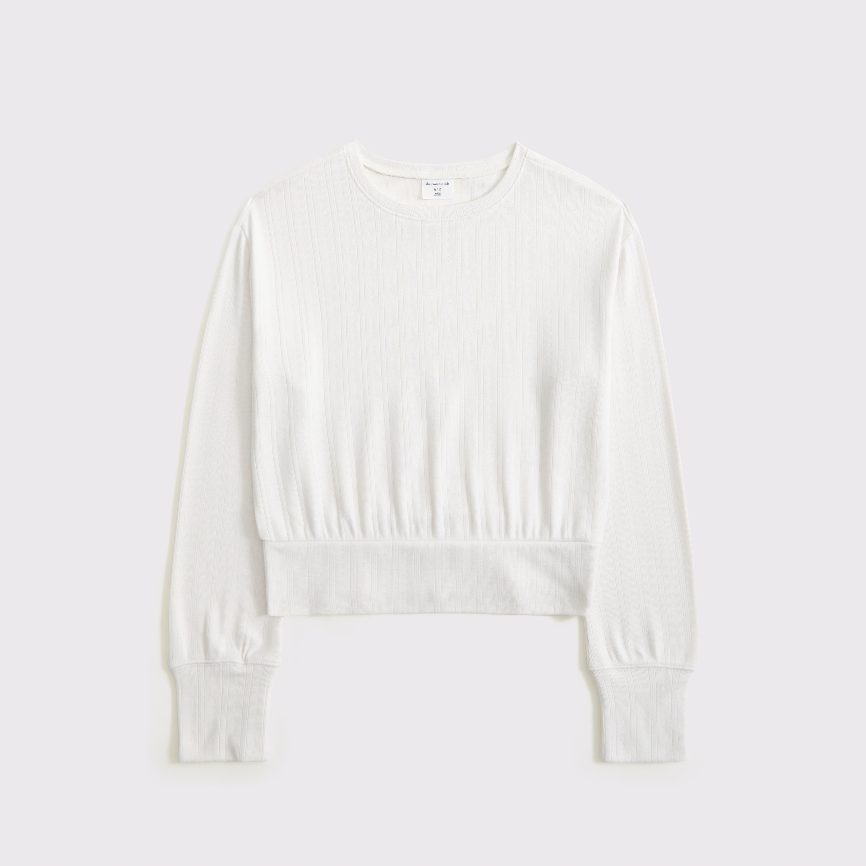 Abercrombie & Fitch Kids' Long-sleeve Banded Tee In White