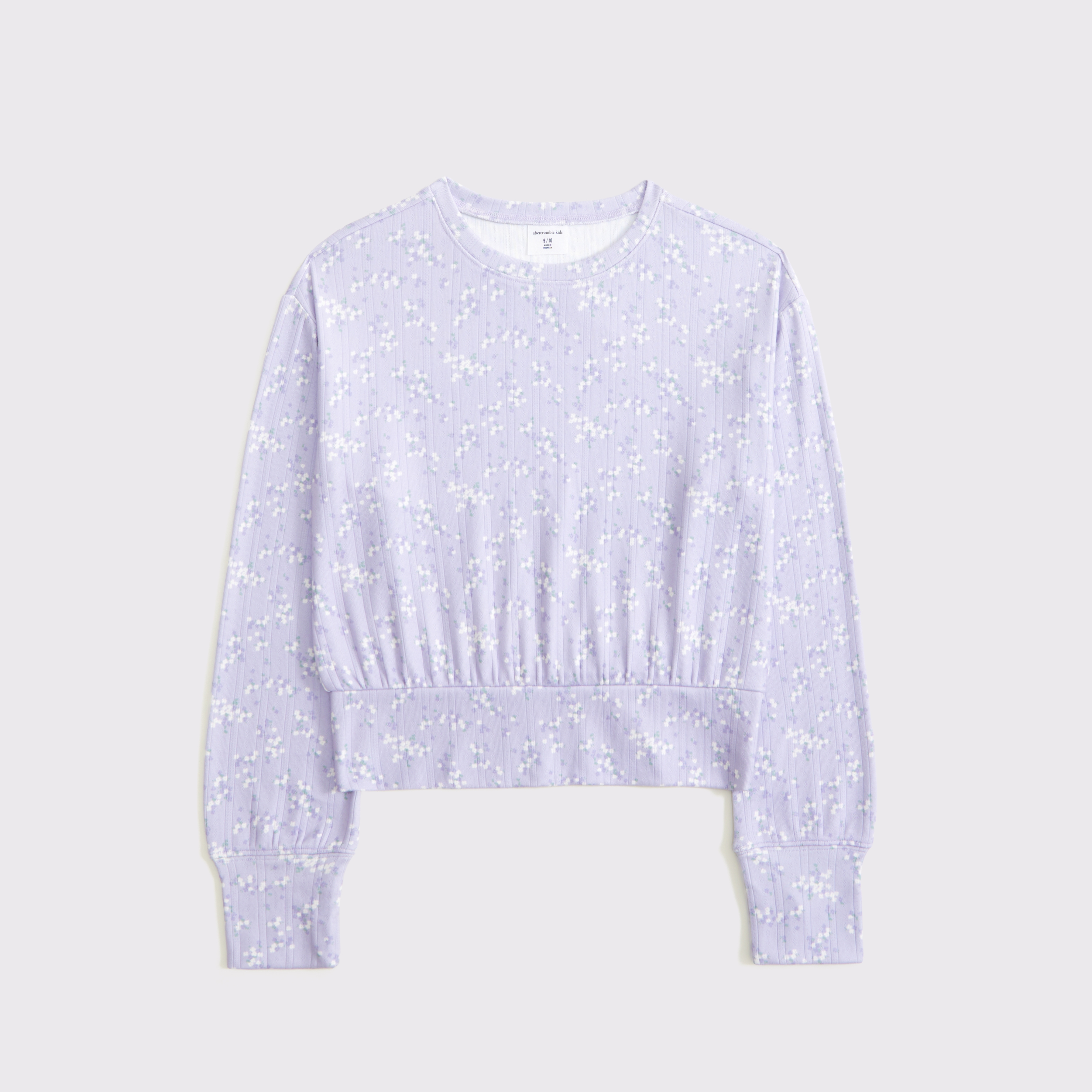 Abercrombie & Fitch Kids' Long-sleeve Banded Tee In Purple