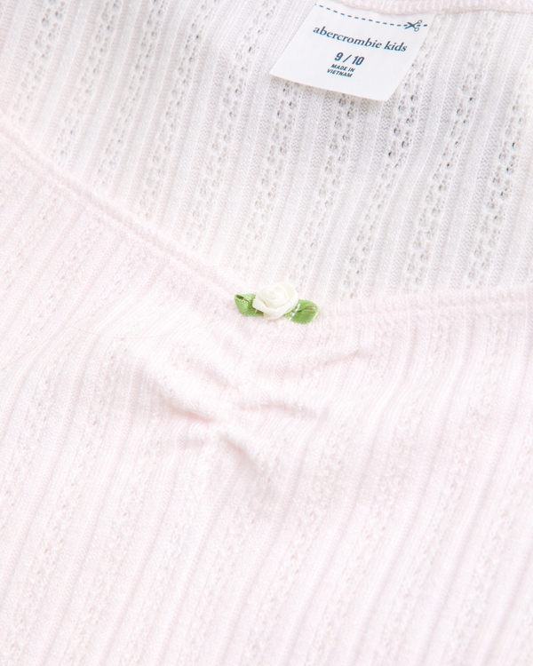 rosette rib tee, Light Pink view 2