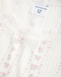 pointelle lace-trim top