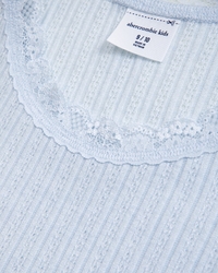 pointelle lace-trim top