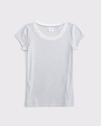 top con ribete de encaje de pointelle