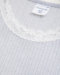 pointelle lace-trim top