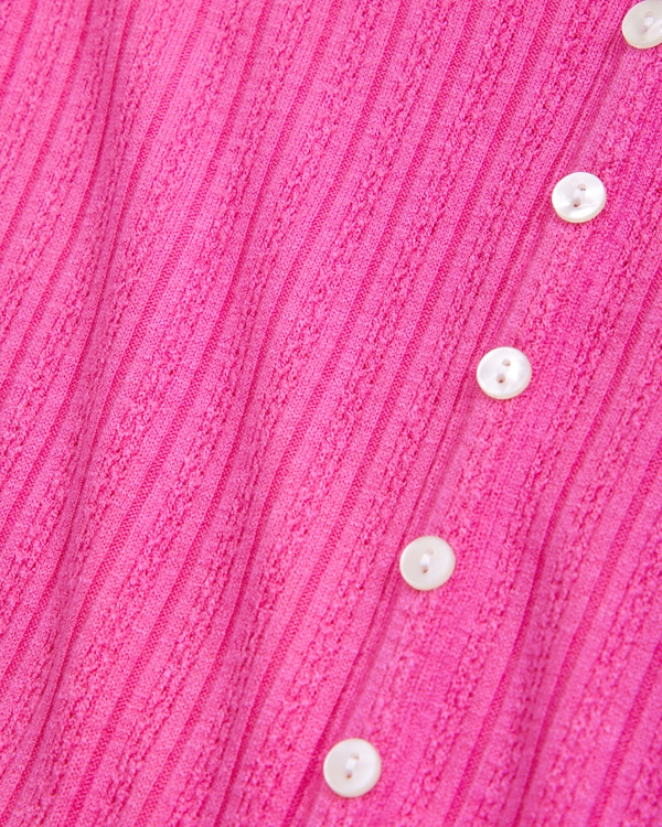 long-sleeve button-through tee, Pink view 2