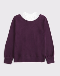 oversized waffle twofer top