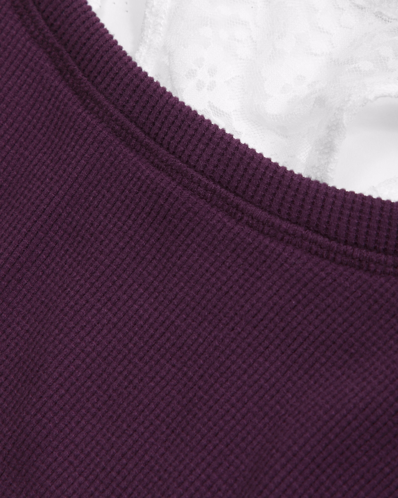 legging-friendly waffle twofer top