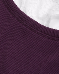 oversized waffle twofer top