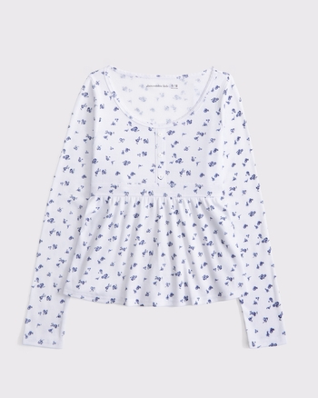 long-sleeve babydoll button-through tee from Abercrombie & Fitch - $15.99