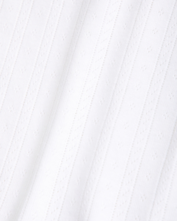 pointelle baby tee, White view 2