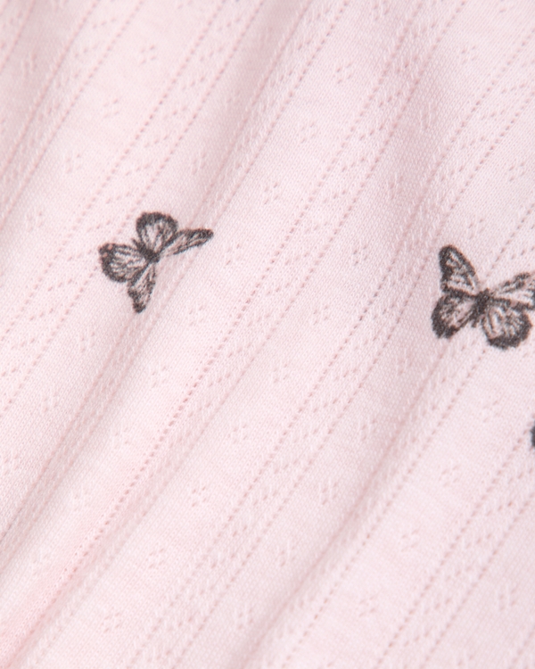 pointelle baby tee, Light Pink Pattern view 2