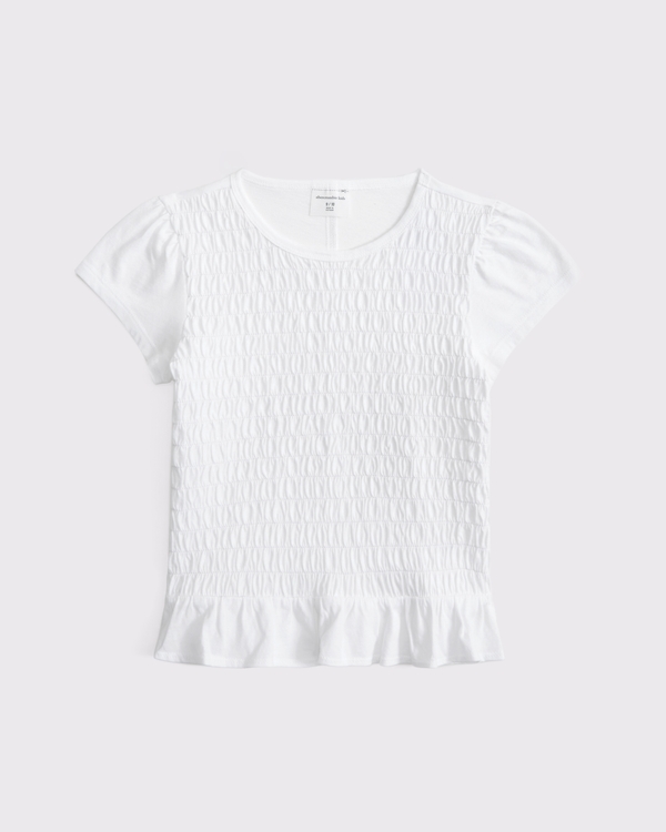 smocked tee, White view 1