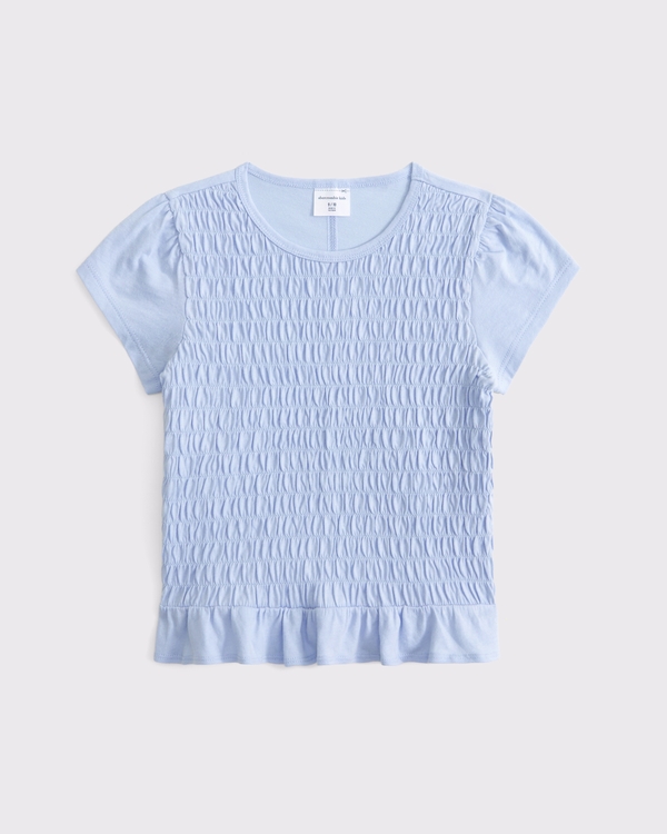 smocked tee, Pastel Blue view 1