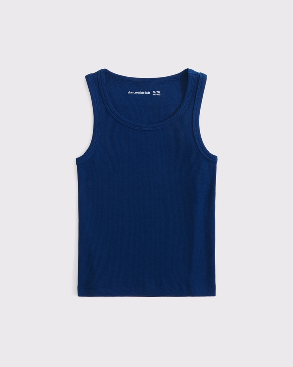 scoopneck rib tank, Dark Navy view 1