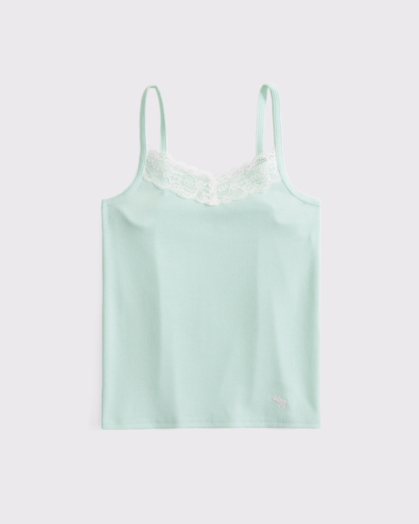 Top con icona, scollo a V e bordini in pizzo, Acqua view 1