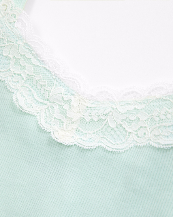 Top con icona, scollo a V e bordini in pizzo, Acqua view 2