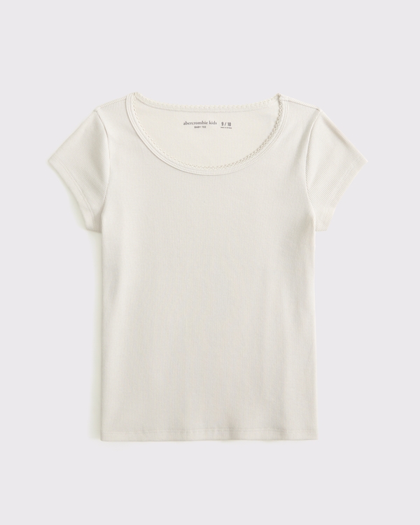 Petit t-shirt à encolure dégagée, Beige Avoine view 1