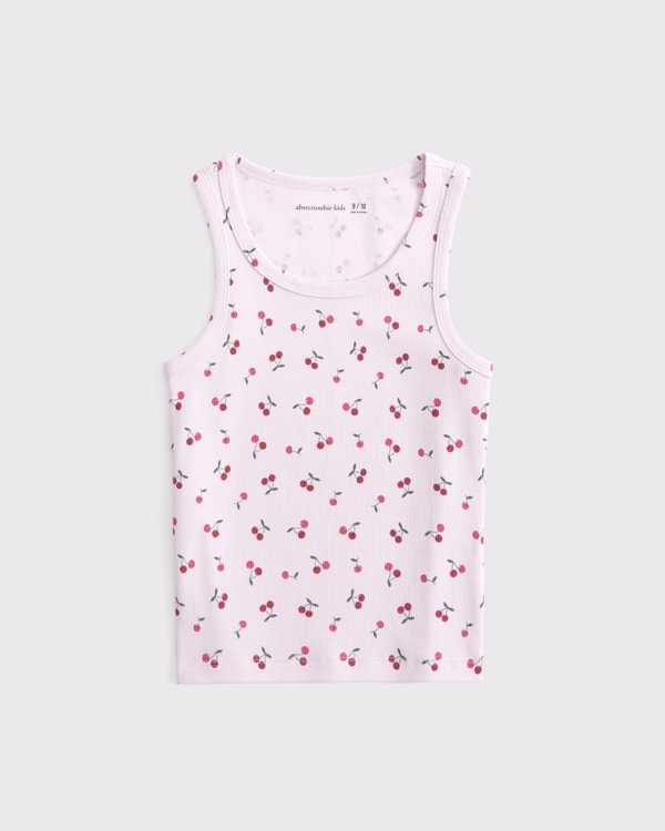 scoopneck rib tank, Pink Cherry Pattern view 1