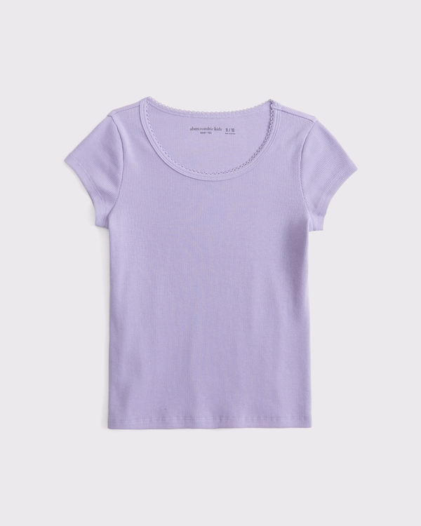 scoopneck baby tee, Light Purple view 1
