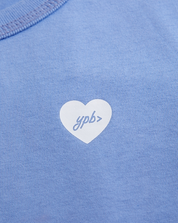 ypb logo tee and wide leg knit pants set, Forget Me Not Blue view 2