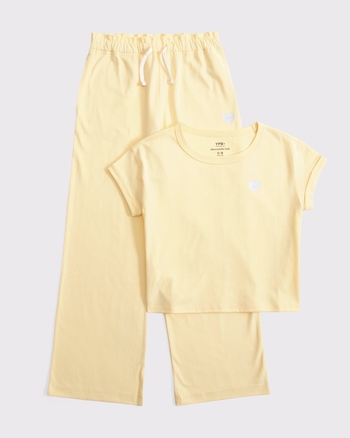ypb logo tee and wide leg knit pants set from Abercrombie & Fitch - $33.71