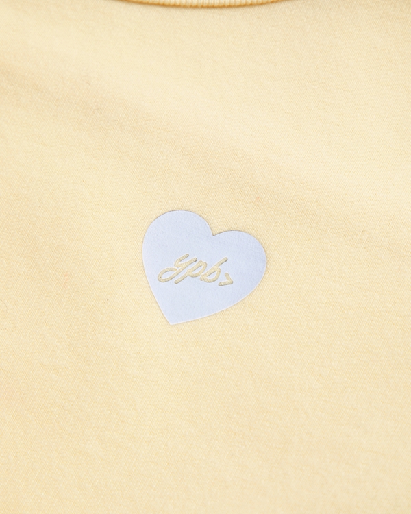 ypb logo tee and wide leg knit pants set, Creamy Yellow view 2