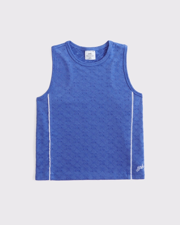 ypb embroidered stitched tank, Blue view 1