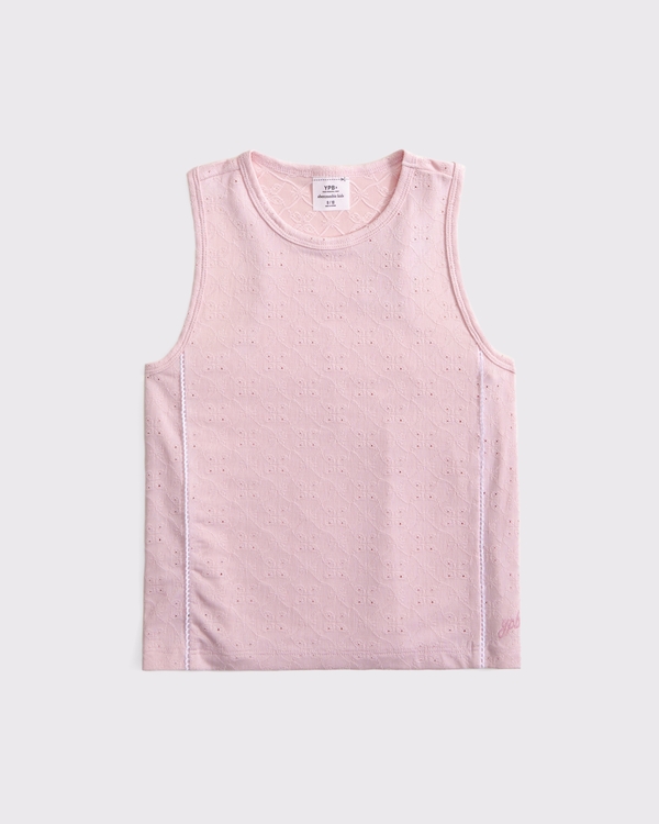 ypb embroidered stitched tank, Light Pink view 1