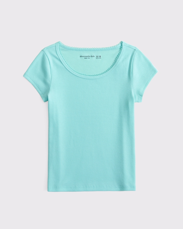 scoopneck baby tee, Aqua Blue view 1