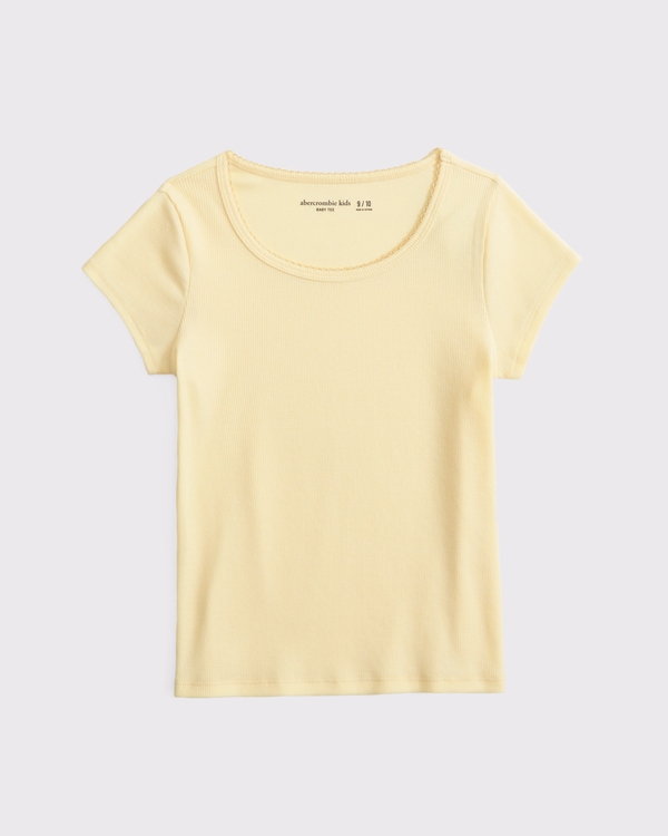 T-shirt baby à encolure dégagée, Jaune Crémeux view 1