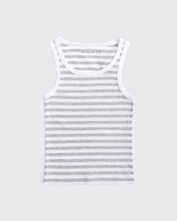 scoopneck rib tank, Grey Stripe view 1