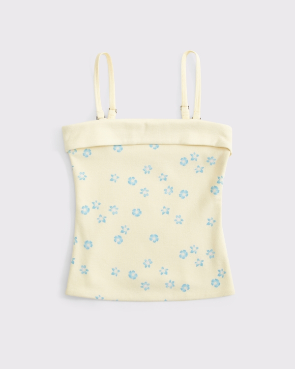 tube top tank, Yellow Floral view 2