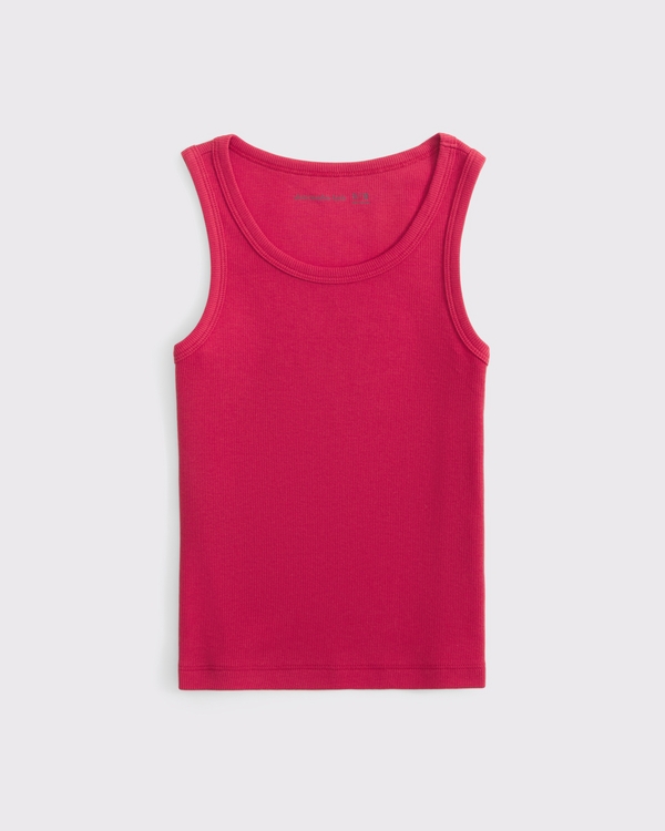 scoopneck rib tank, Red view 1