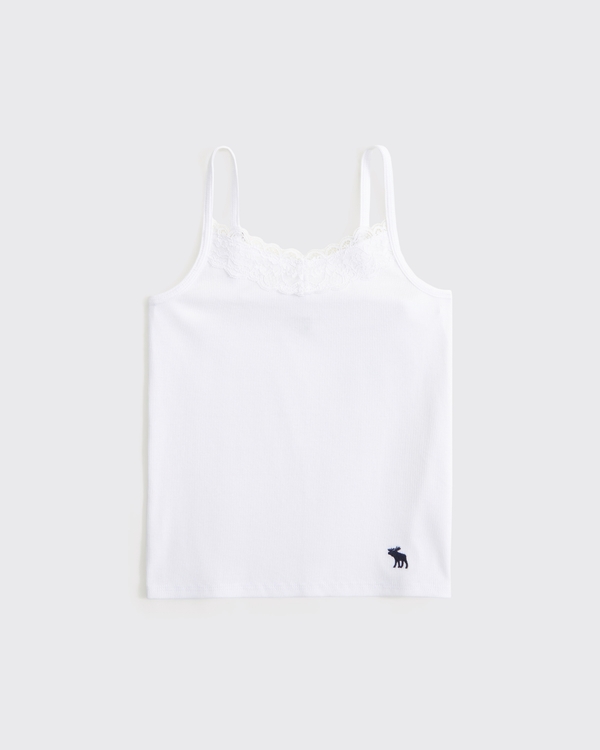 lace-trim icon cami, White view 1