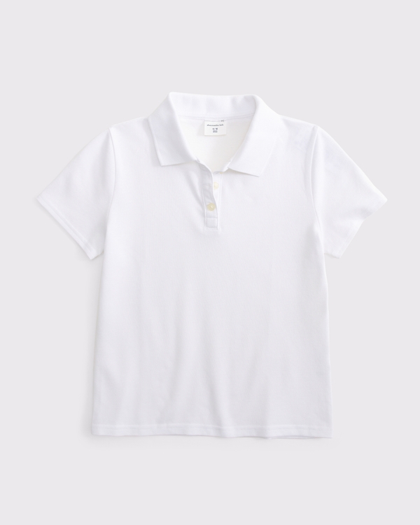 uniform 3-button polo, White view 1