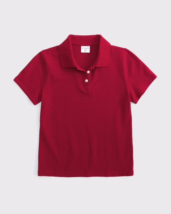 uniform 3-button polo, Red view 1