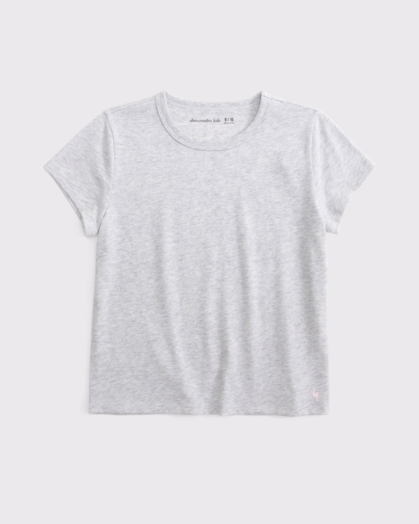 essential logo tee, Light Gray Heather view 1