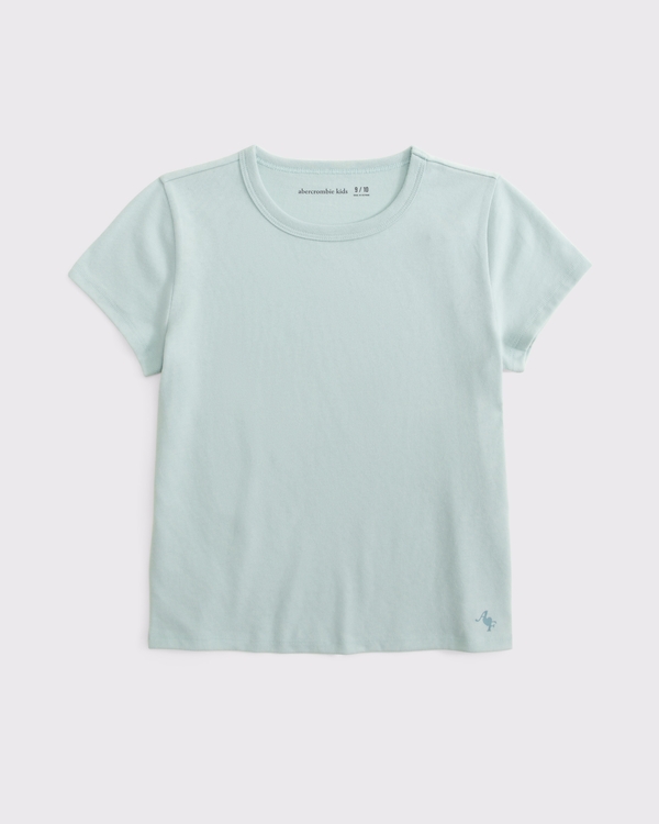 essential logo tee, Foggy Blue view 1