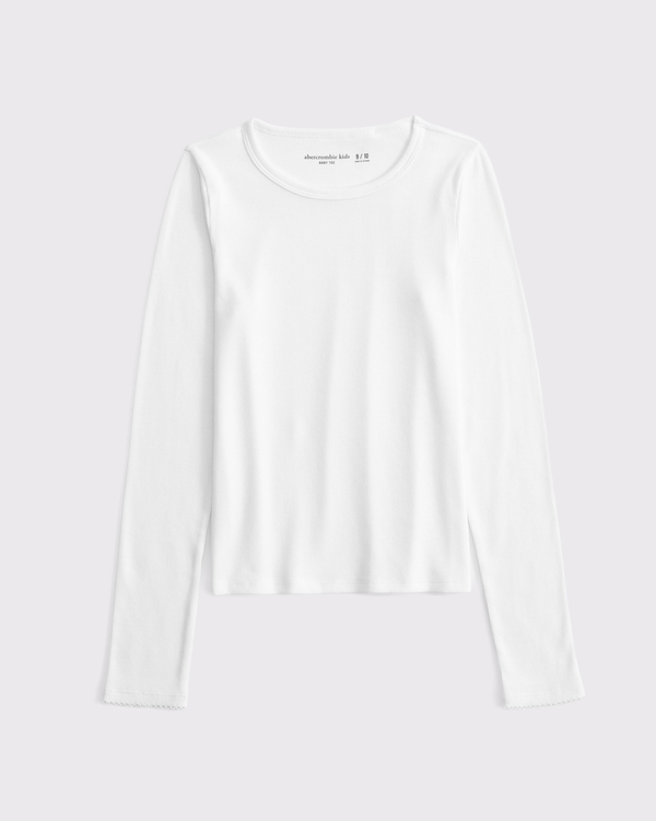 long-sleeve crew tee, White view 2