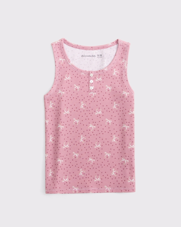 scoopneck henley tank, Pink Pattern view 1