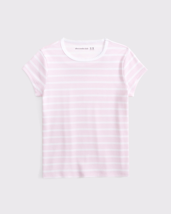 crew baby tee, Light Pink Stripe view 1