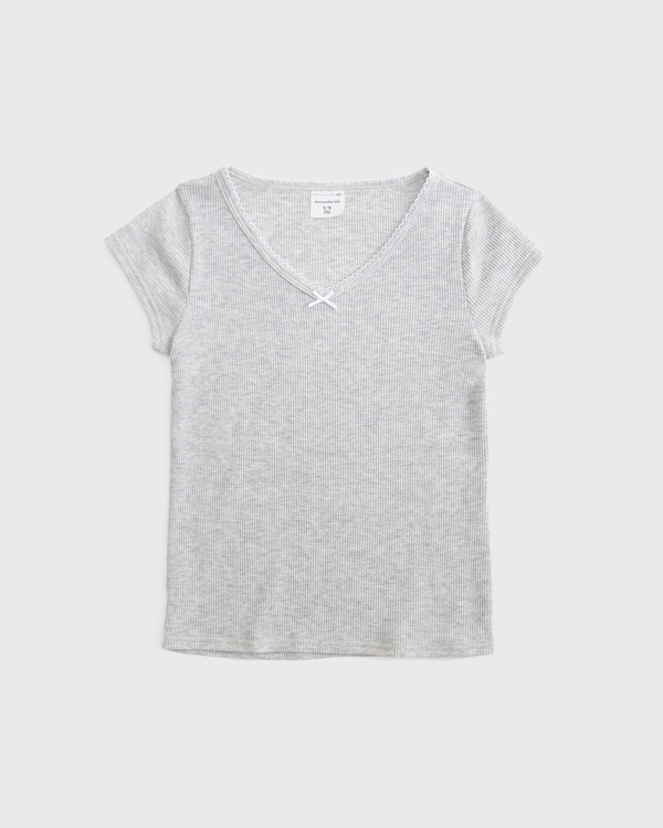 waffle baby tee, Light Gray Heather view 1