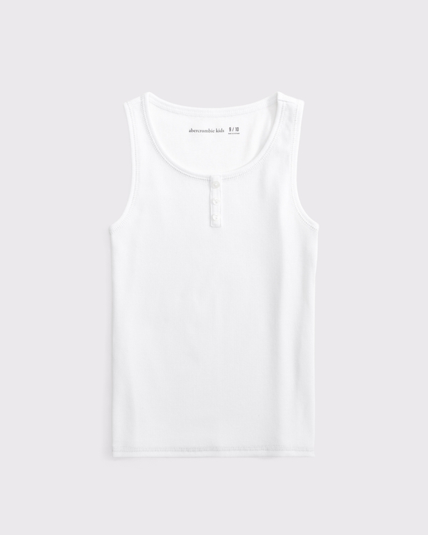 scoopneck henley tank, White view 1