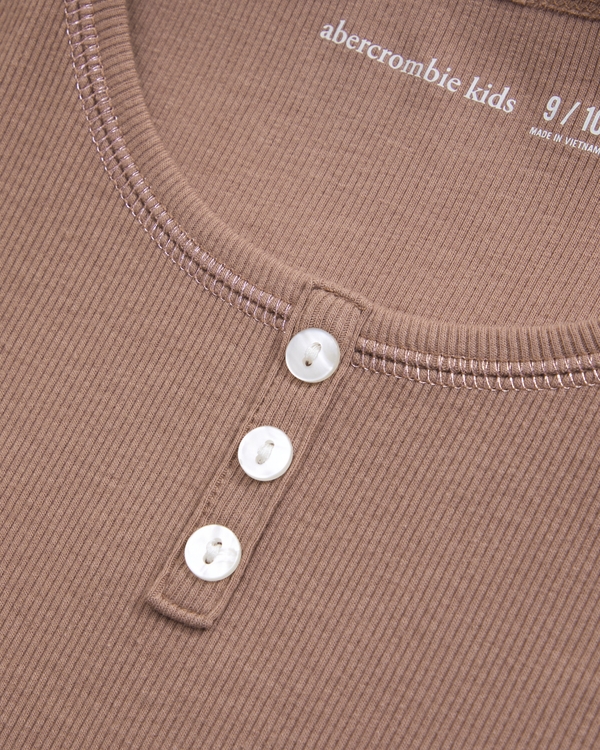 scoopneck henley tank, Medium Brown view 2