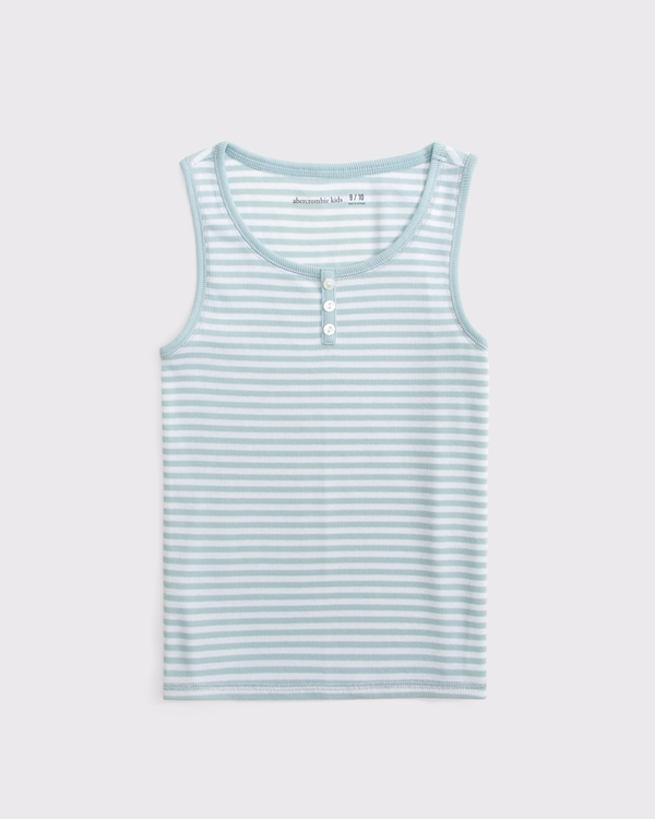 scoopneck henley tank, Blue Stripe view 1