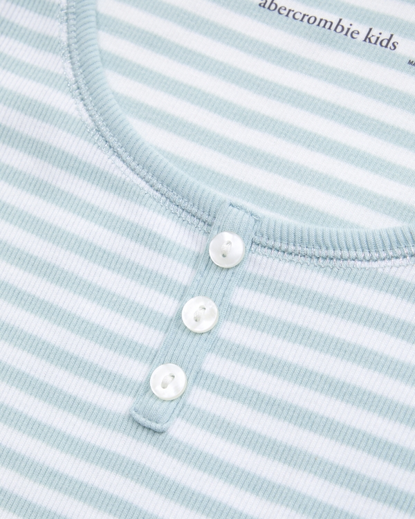scoopneck henley tank, Blue Stripe view 2