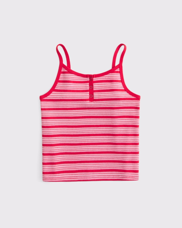 rib knit henley cami, Red Stripe view 1