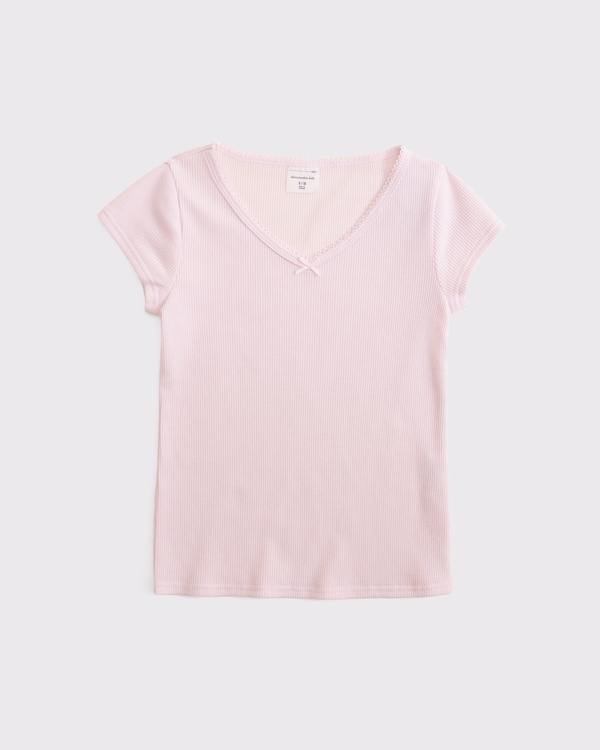 waffle baby tee, Pale Pink view 1